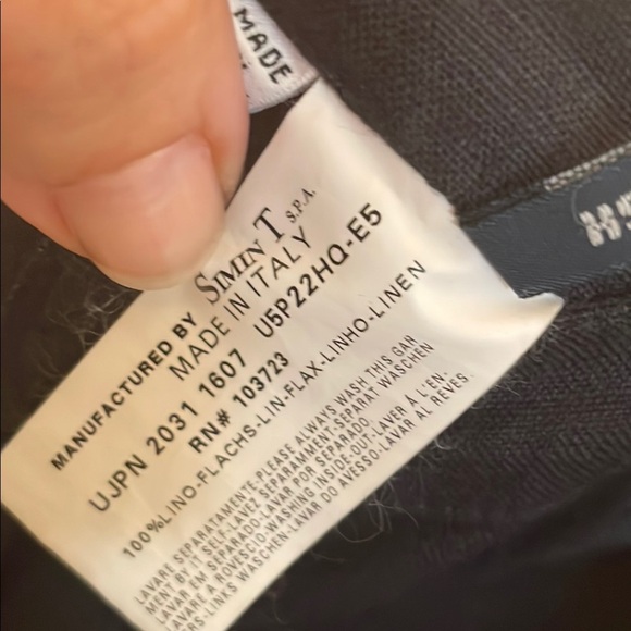 Armani Jeans Incredible Linen Vintage Black Wide Leg Pants - Picture 4 of 14